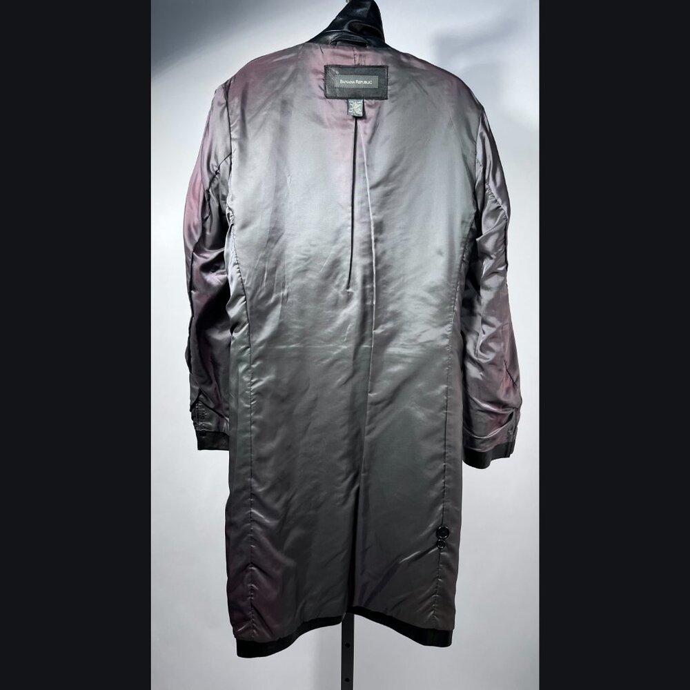 BANANA REPUBLIC Vintage Fall 99 Black 100% Buttery Leather‎ Mid-length Coat S - Picture 5 of 8